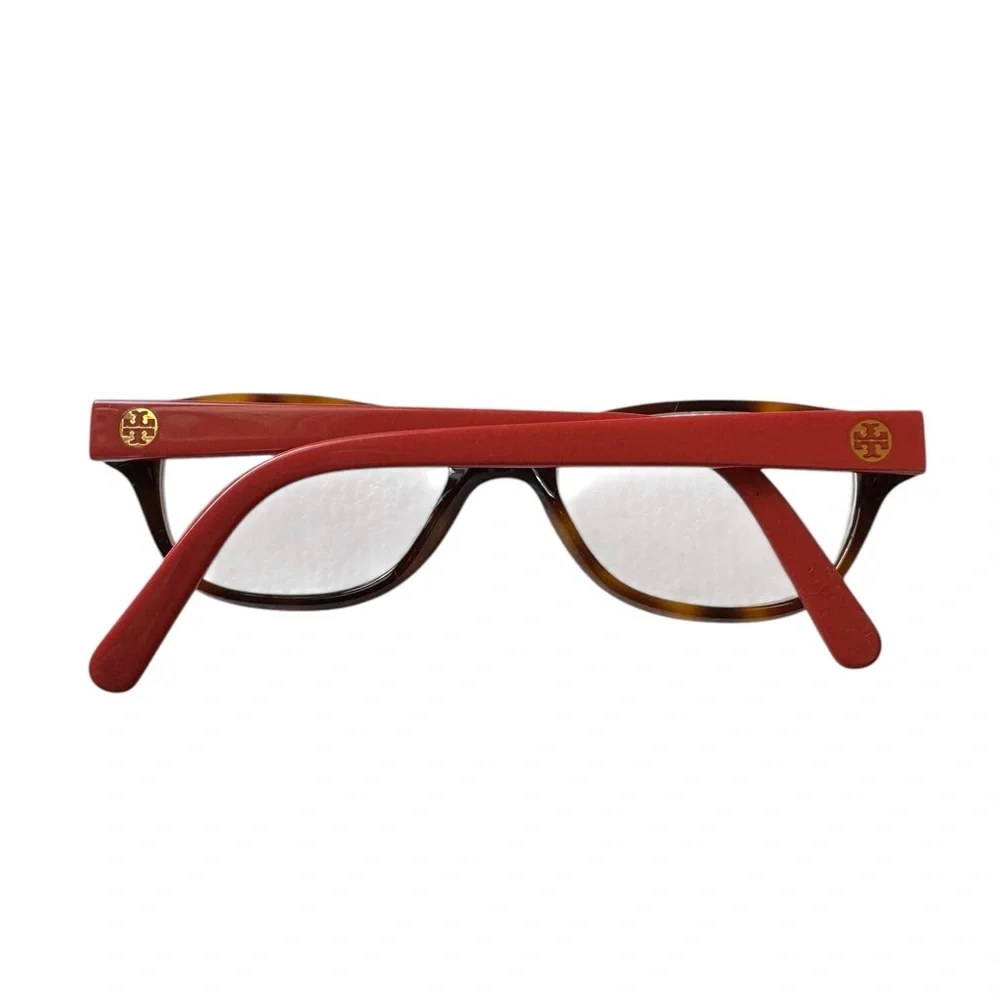 Tory Burch Orange Case Coral Pink & Brown Prescription Reader Glasses